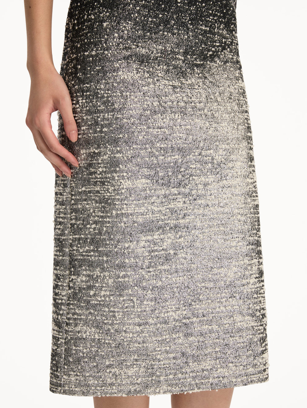 Oscar de la Renta Ombré Lurex Bouclé Jacquard Skirt