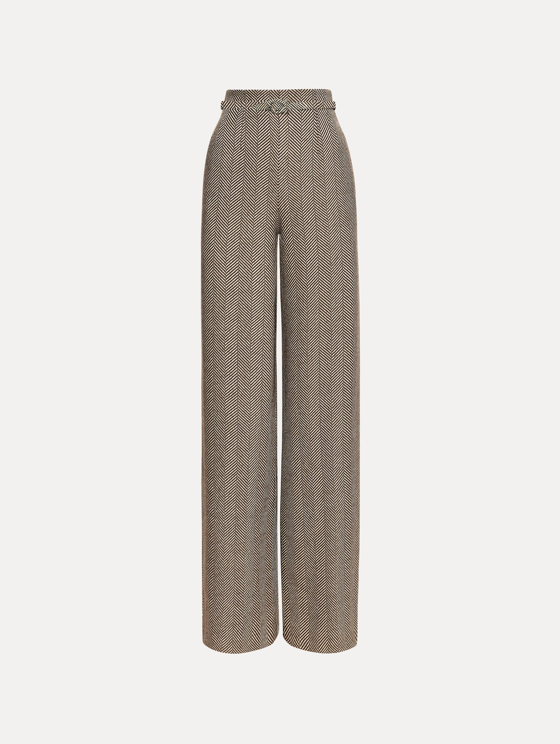 Oscar de la Renta Chevron Cashmere-Blend Pant