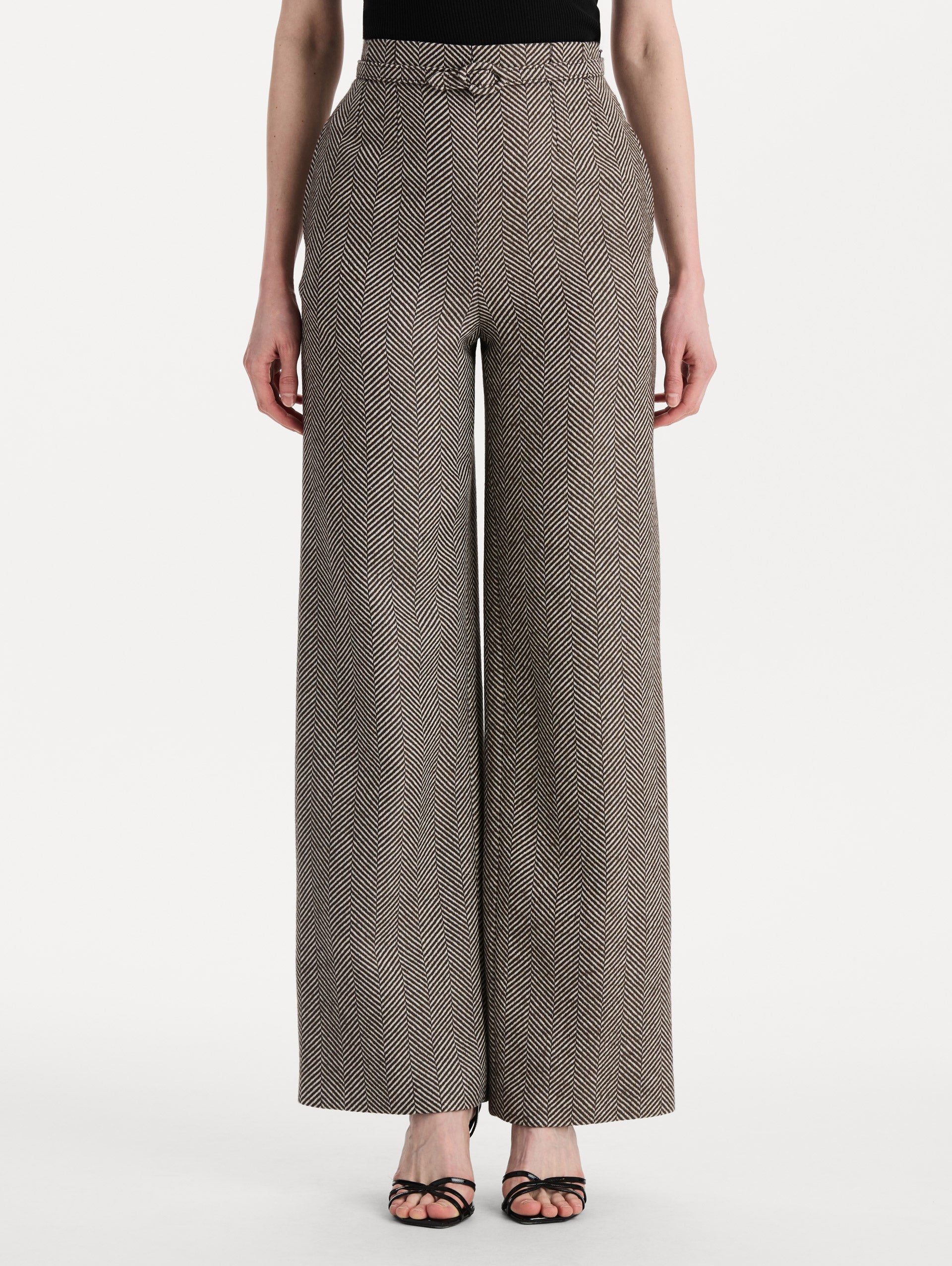 Oscar de la Renta Chevron Cashmere-Blend Pant