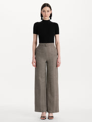 Oscar de la Renta Chevron Cashmere-Blend Pant