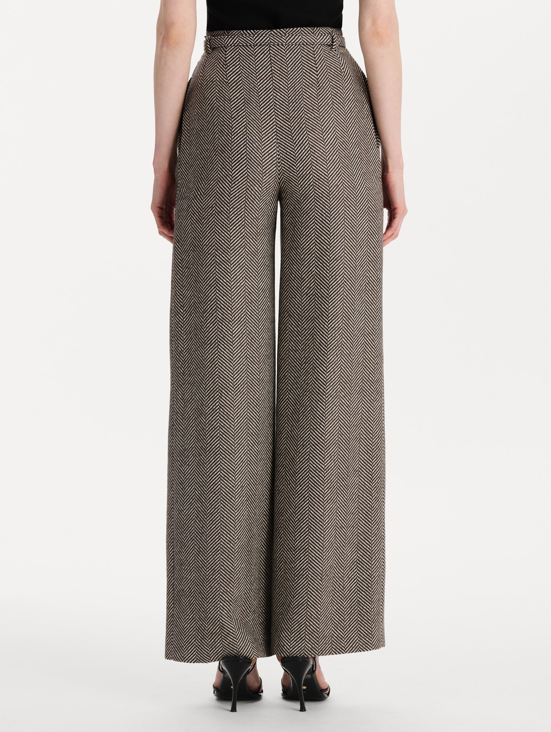 Oscar de la Renta Chevron Cashmere-Blend Pant
