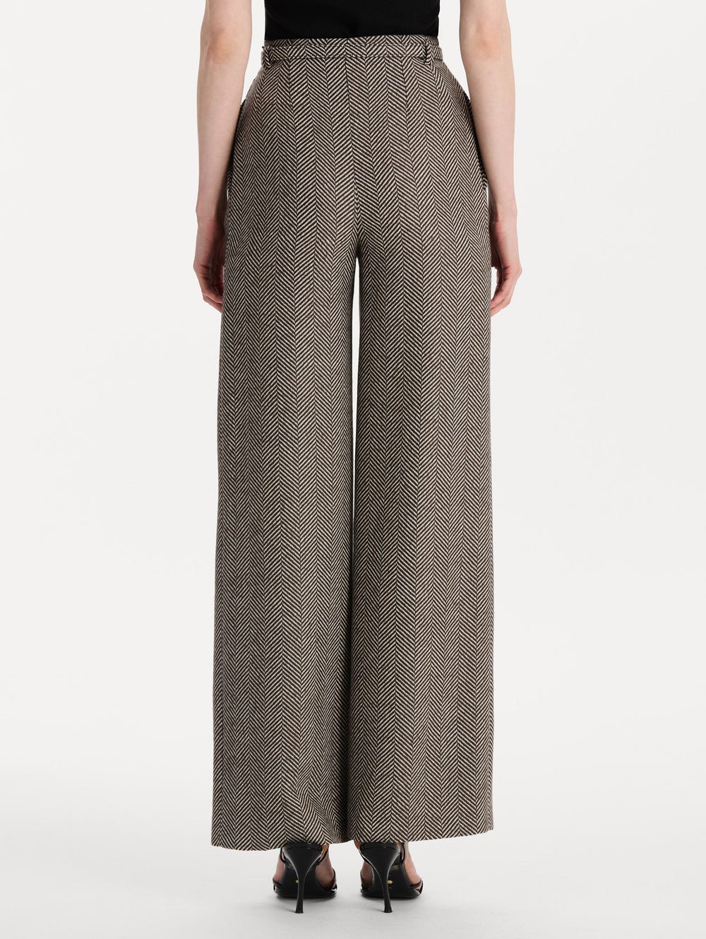 Oscar de la Renta Chevron Cashmere-Blend Pant