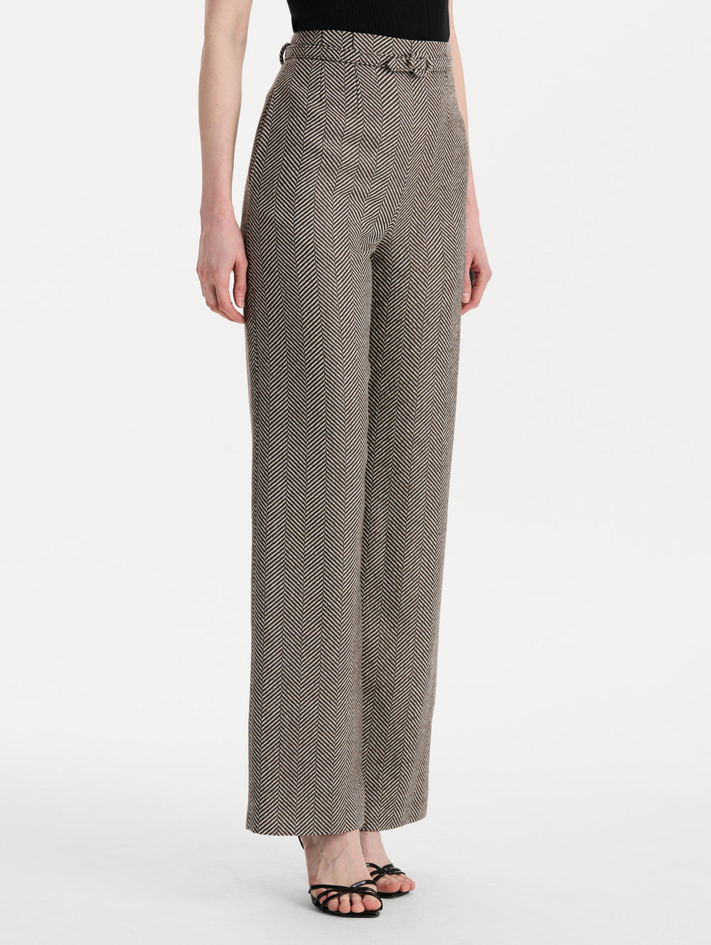 Oscar de la Renta Chevron Cashmere-Blend Pant