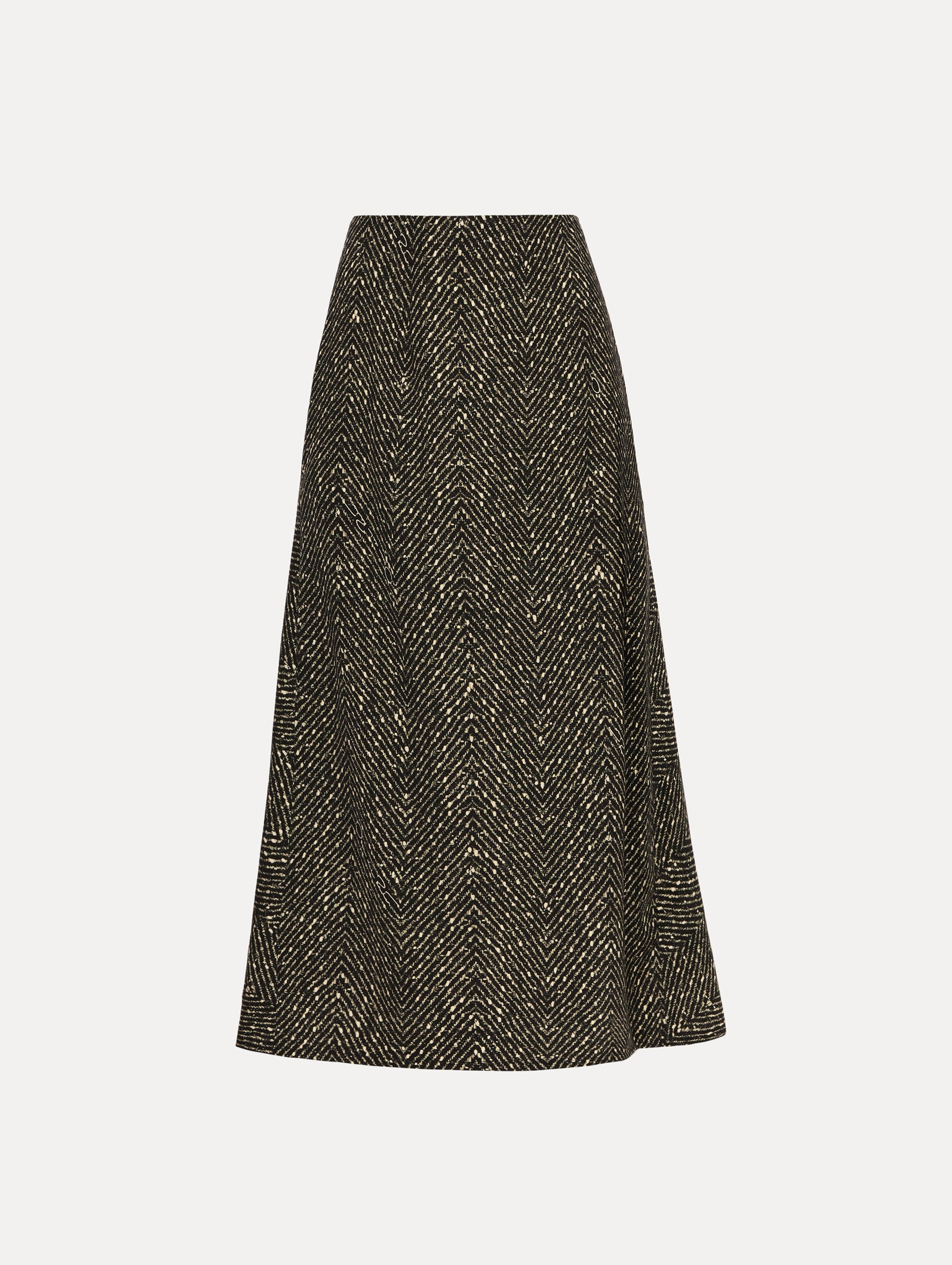 Oscar de la Renta Chevron Wool Skirt