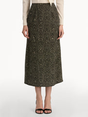 Oscar de la Renta Chevron Wool Skirt