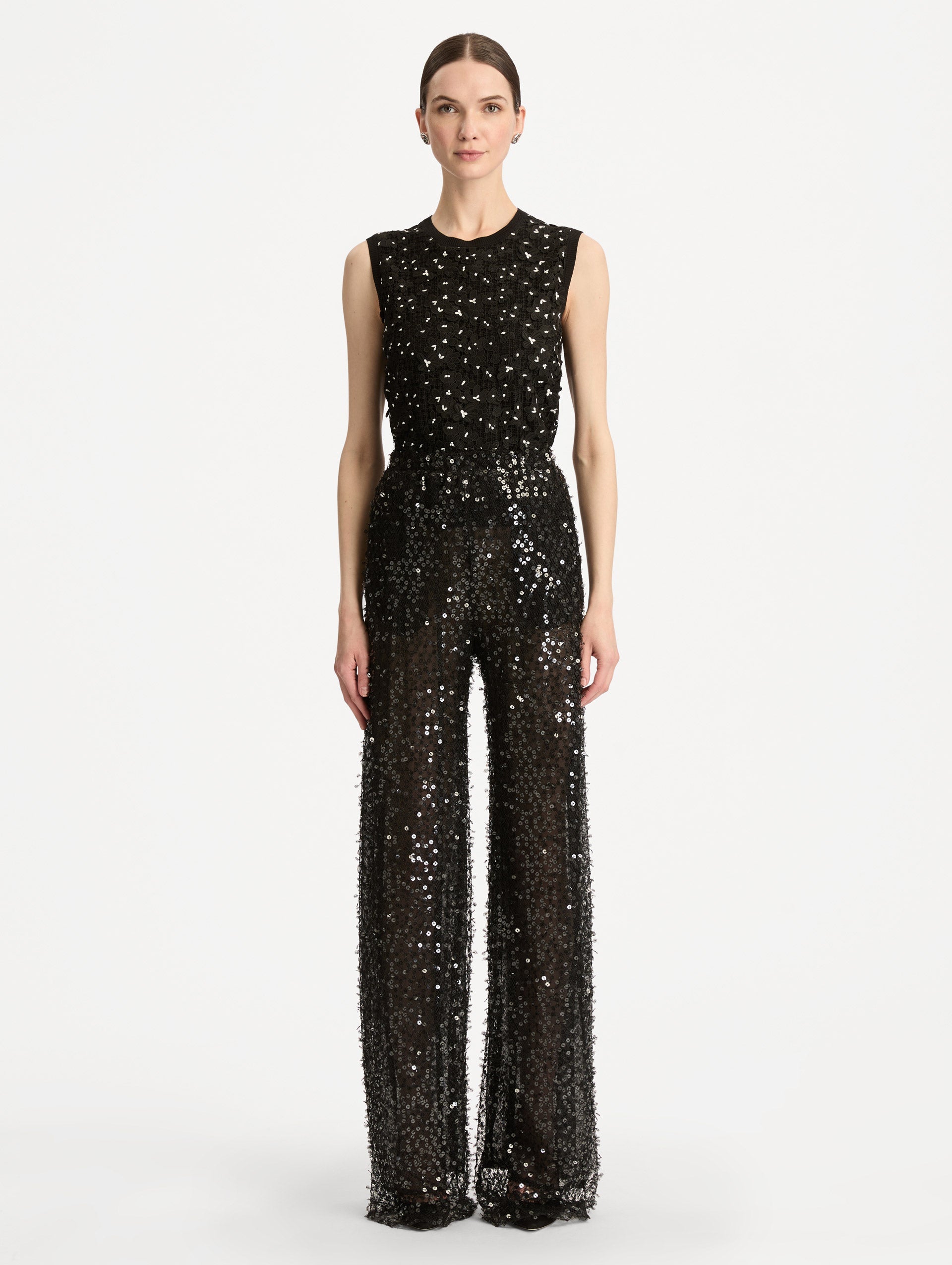 Oscar de la Renta Floating Sequin Pant