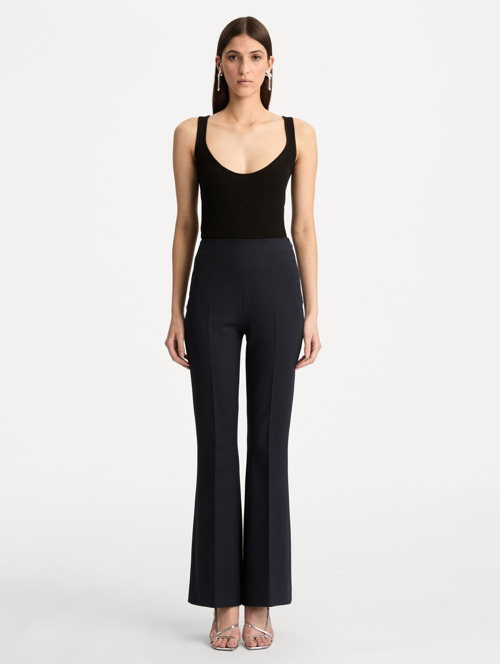 Oscar de la Renta Wool Flared Pant