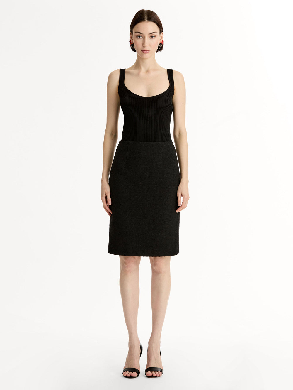 Oscar de la Renta Wool Tweed Pencil Skirt