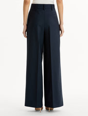 Oscar de la Renta Wide-Leg Wool-Blend Pant