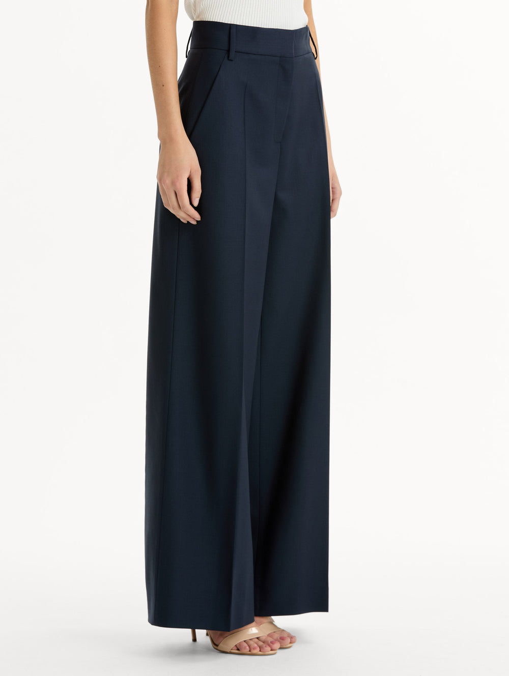 Oscar de la Renta Wide-Leg Wool-Blend Pant