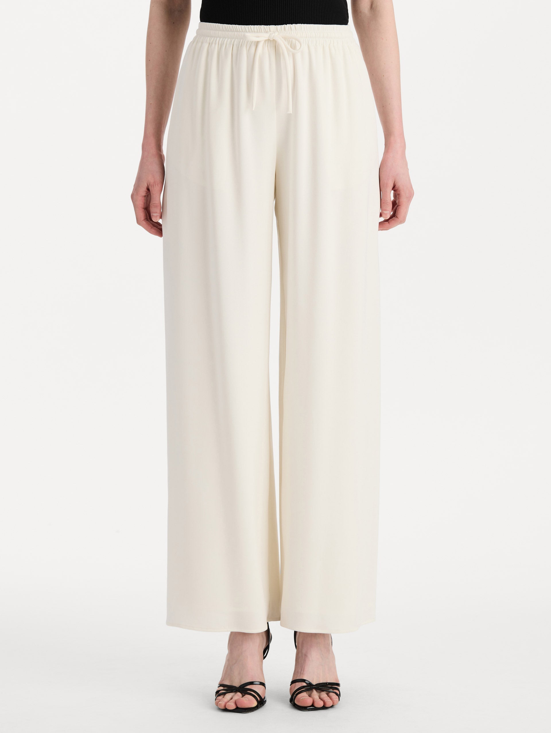 Oscar de la Renta Silk Georgette Drawstring Pant