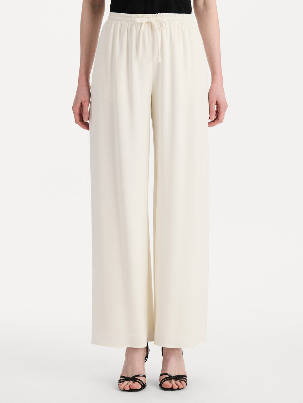 Oscar de la Renta Silk Georgette Drawstring Pant