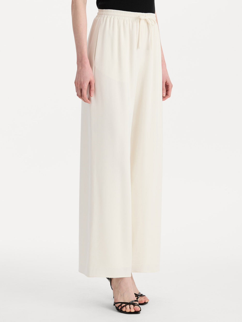 Oscar de la Renta Silk Georgette Drawstring Pant