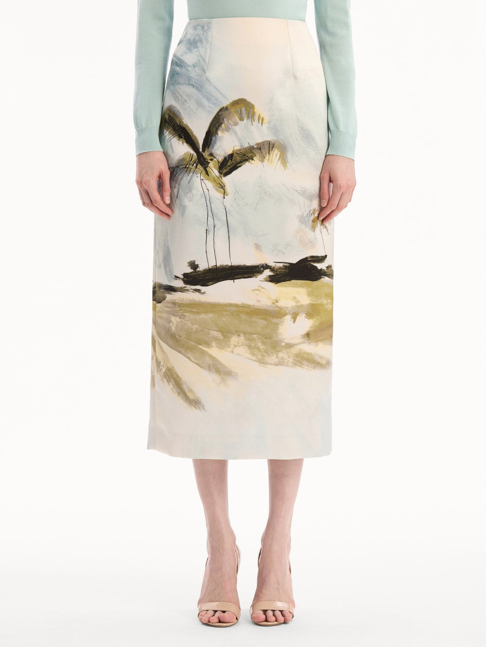 Oscar de la Renta Dominican Landscape Pencil Skirt