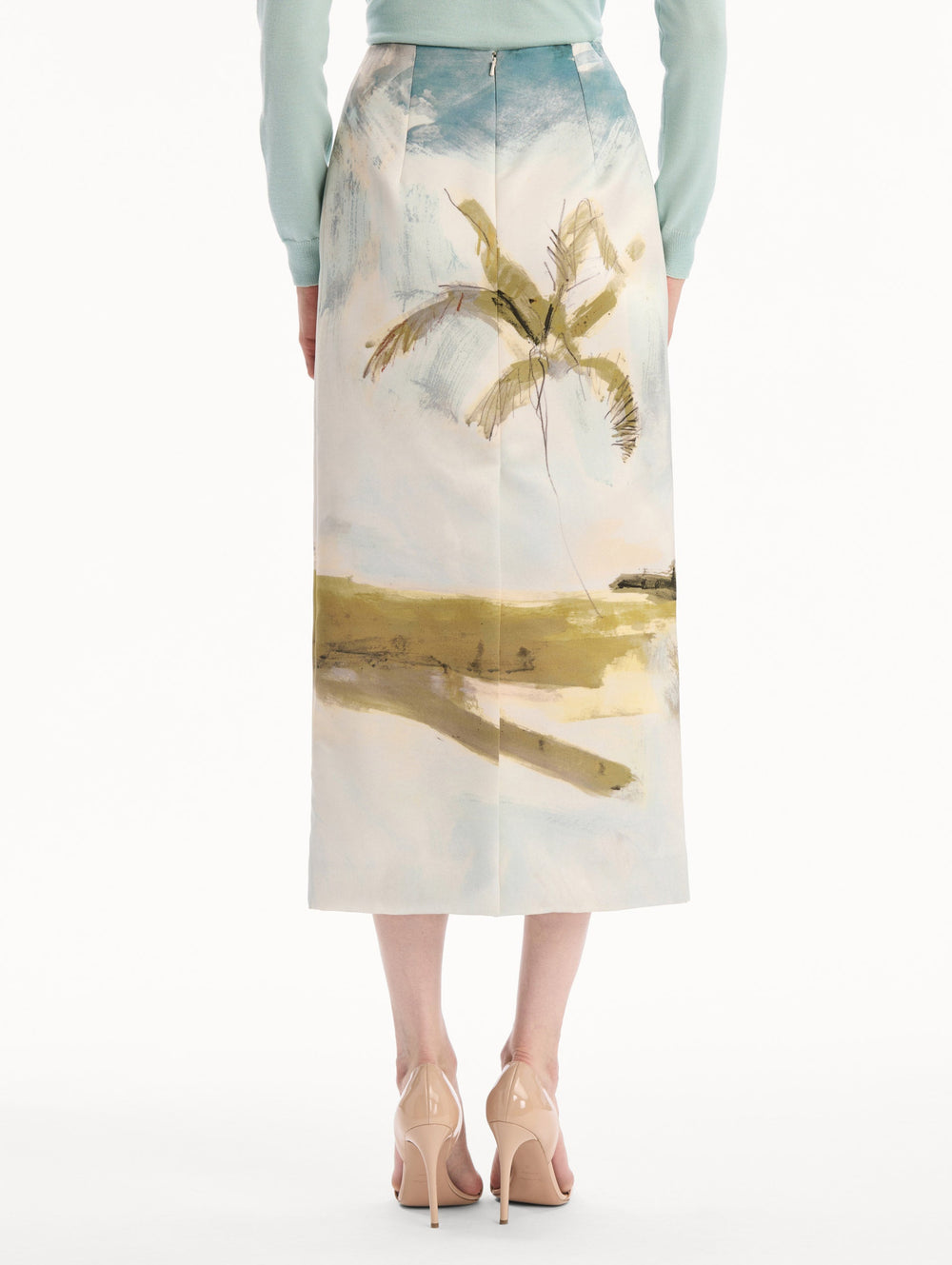 Oscar de la Renta Dominican Landscape Pencil Skirt