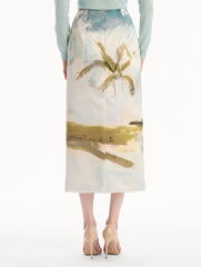Oscar de la Renta Dominican Landscape Pencil Skirt