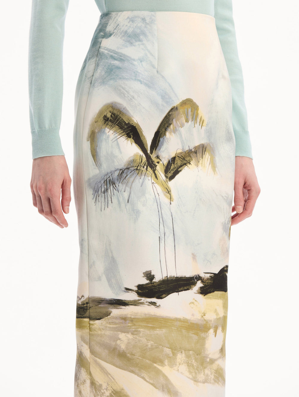 Oscar de la Renta Dominican Landscape Pencil Skirt