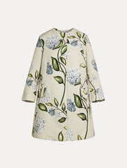 Oscar de la Renta Porcelain Flower Faille Coat