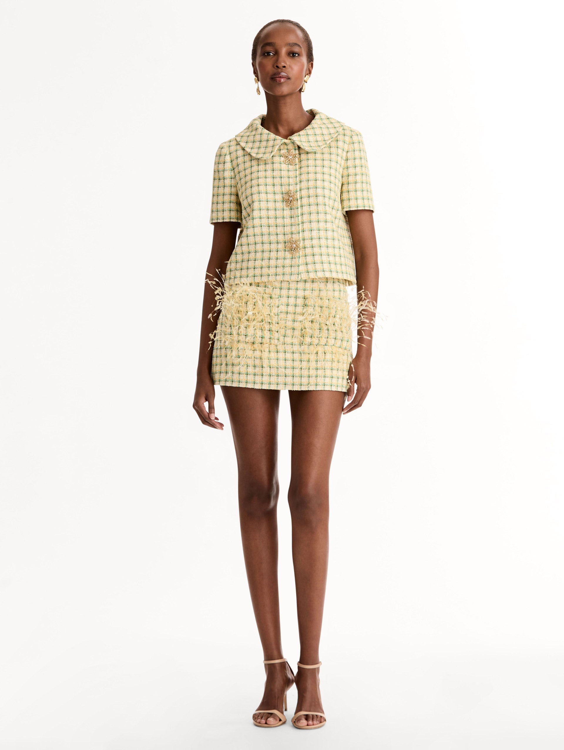 Oscar de la Renta Checked Tweed Jacket