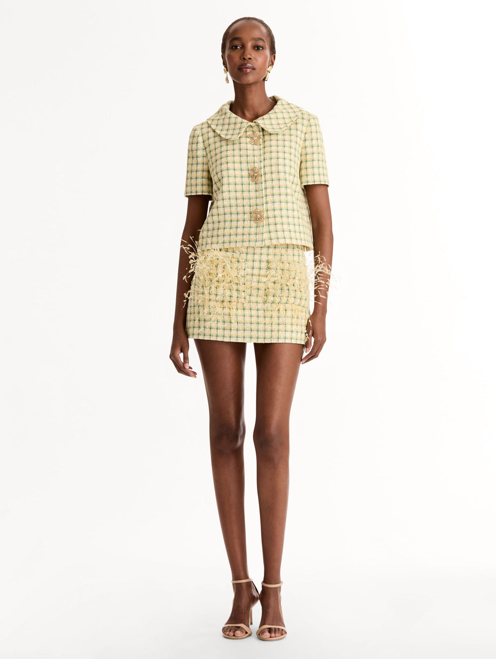 Oscar de la Renta Checked Tweed Jacket