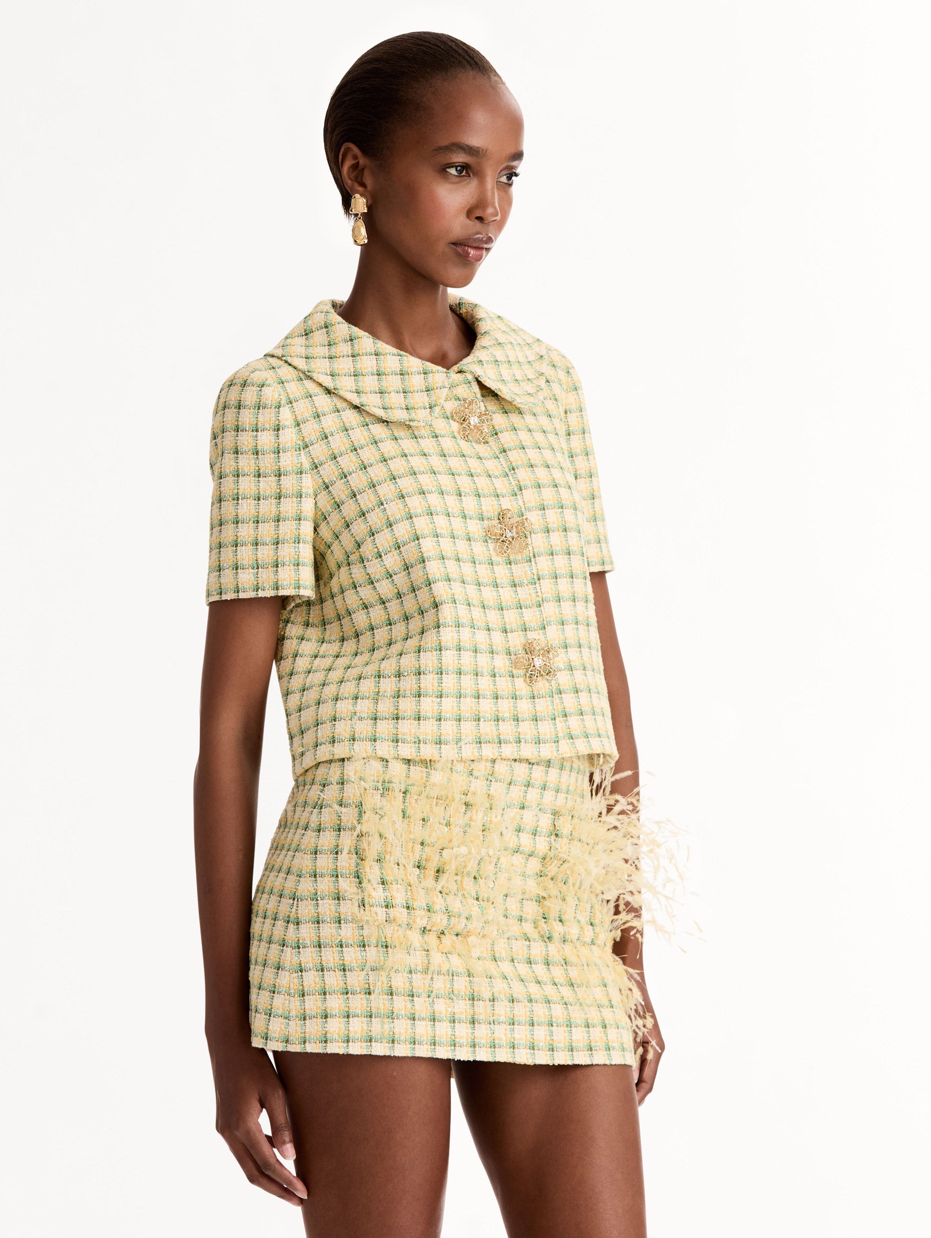 Oscar de la Renta Checked Tweed Jacket