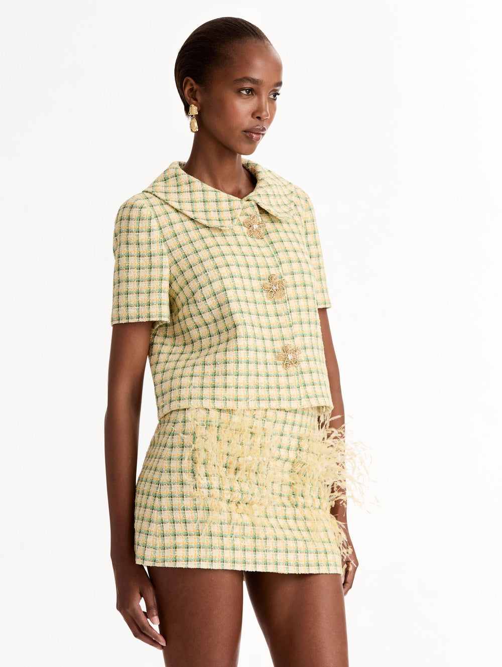 Oscar de la Renta Checked Tweed Jacket