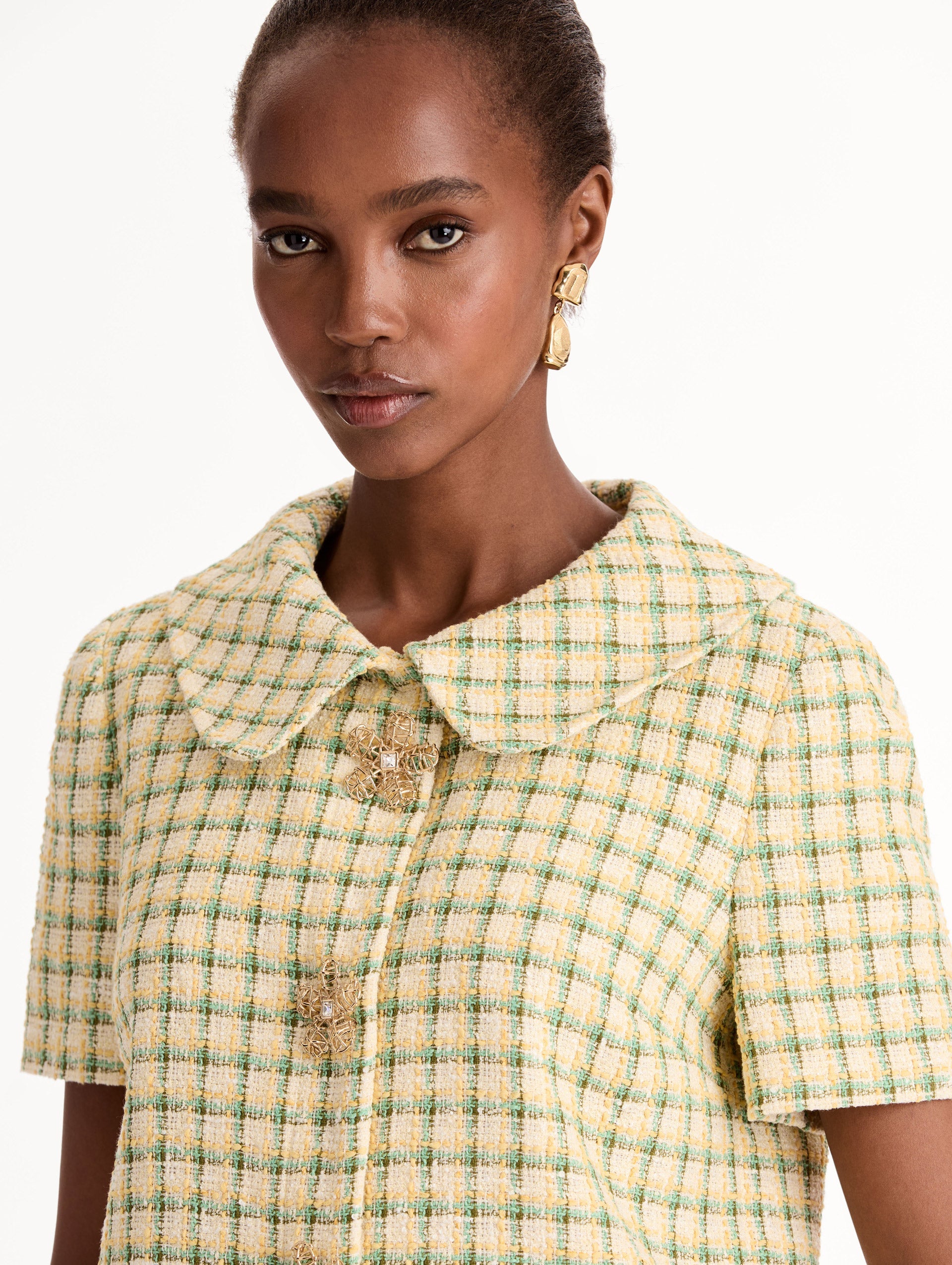 Oscar de la Renta Checked Tweed Jacket