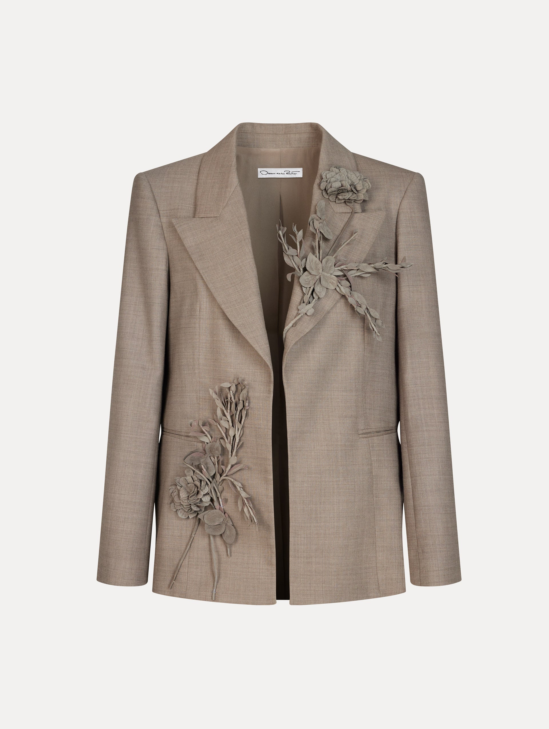 Oscar de la Renta Bouquet Embroidered Jacket