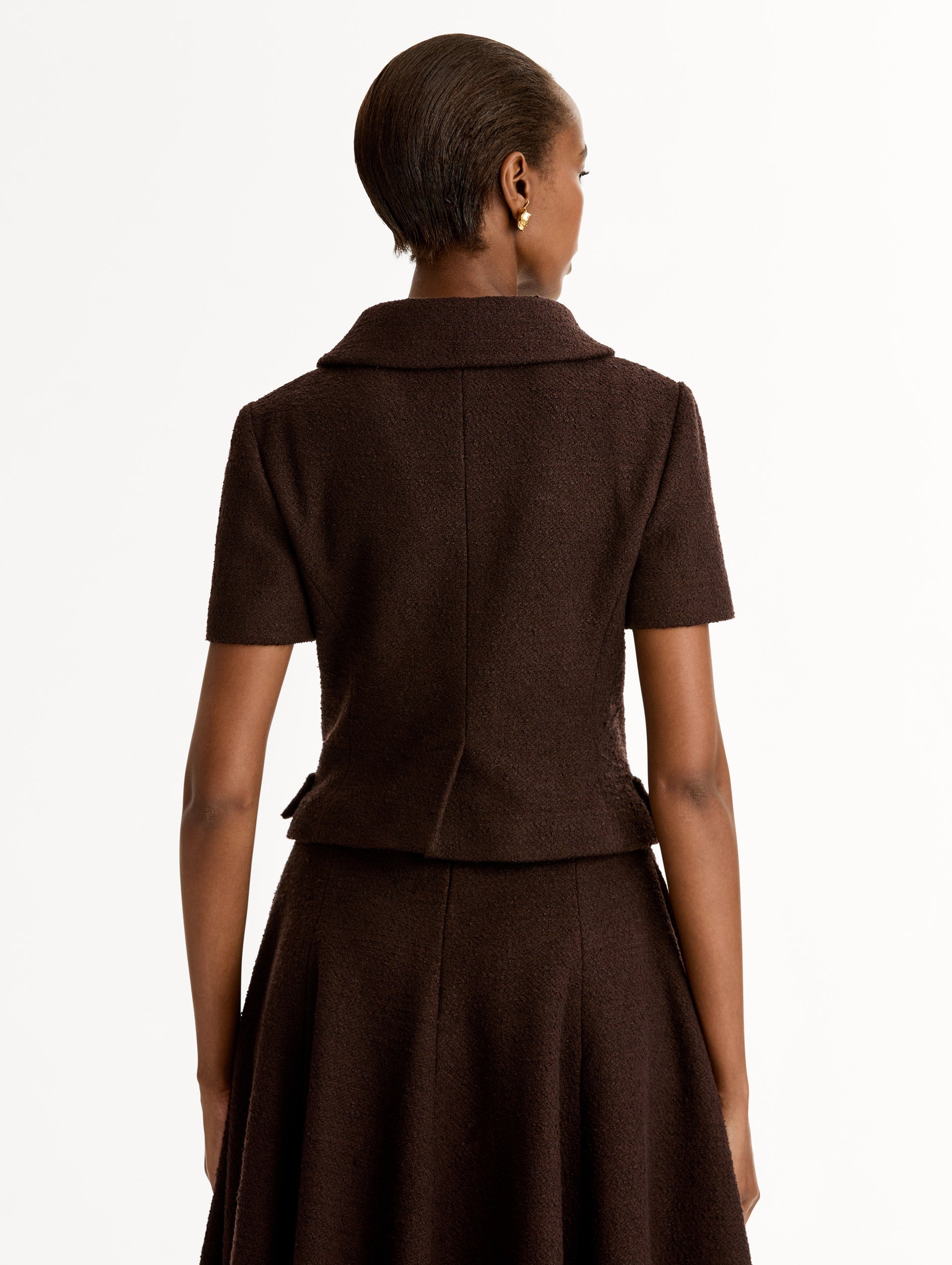 Oscar de la Renta Cyclamen Button Tweed Jacket