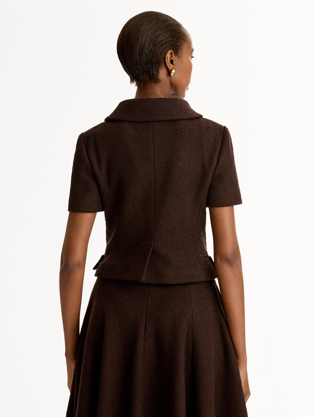 Oscar de la Renta Cyclamen Button Tweed Jacket