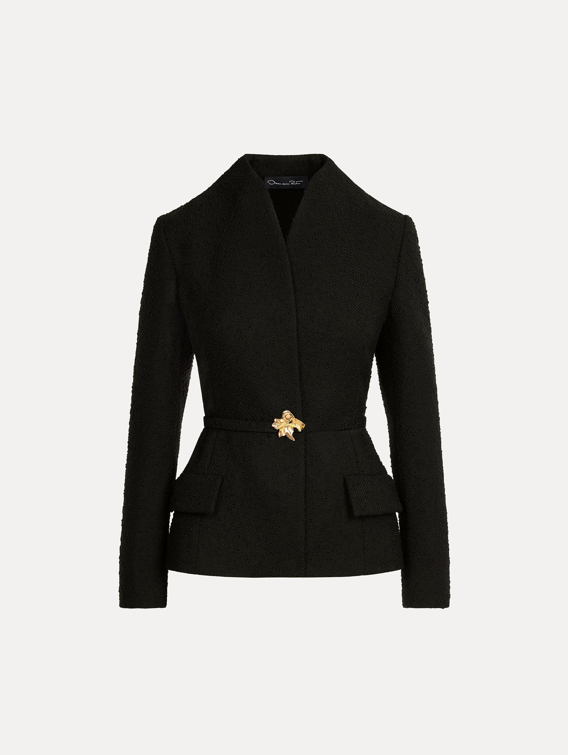 Oscar de la Renta Cyclamen Belt Tweed Jacket