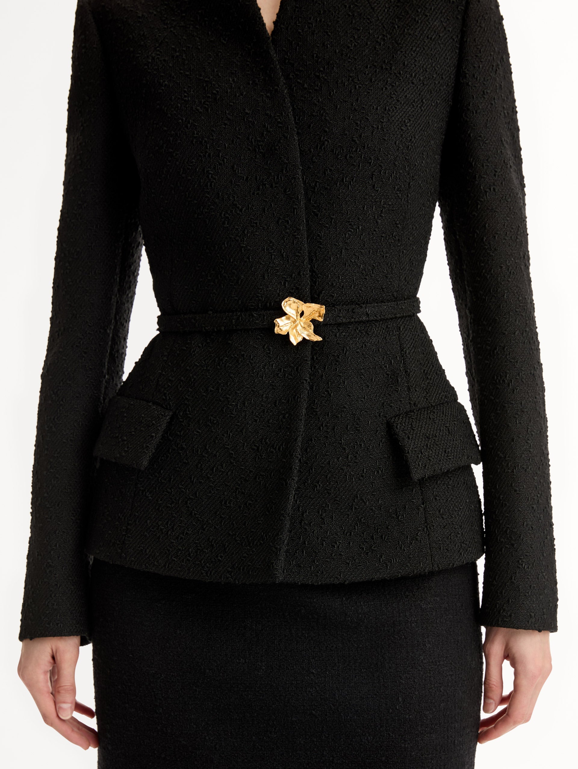 Oscar de la Renta Cyclamen Belt Tweed Jacket