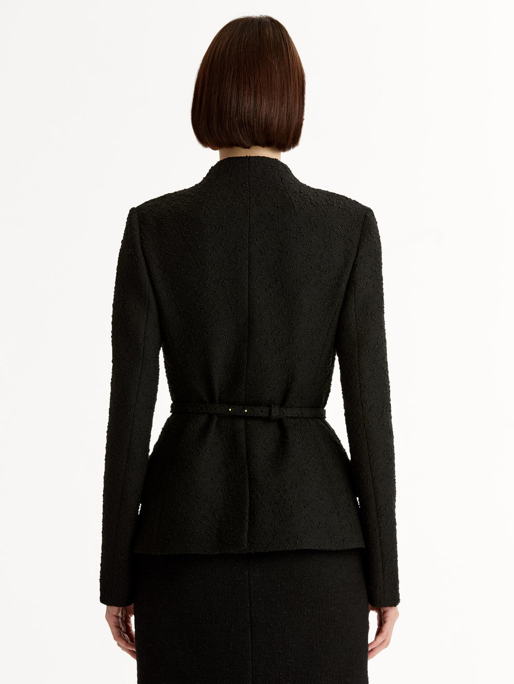 Oscar de la Renta Cyclamen Belt Tweed Jacket