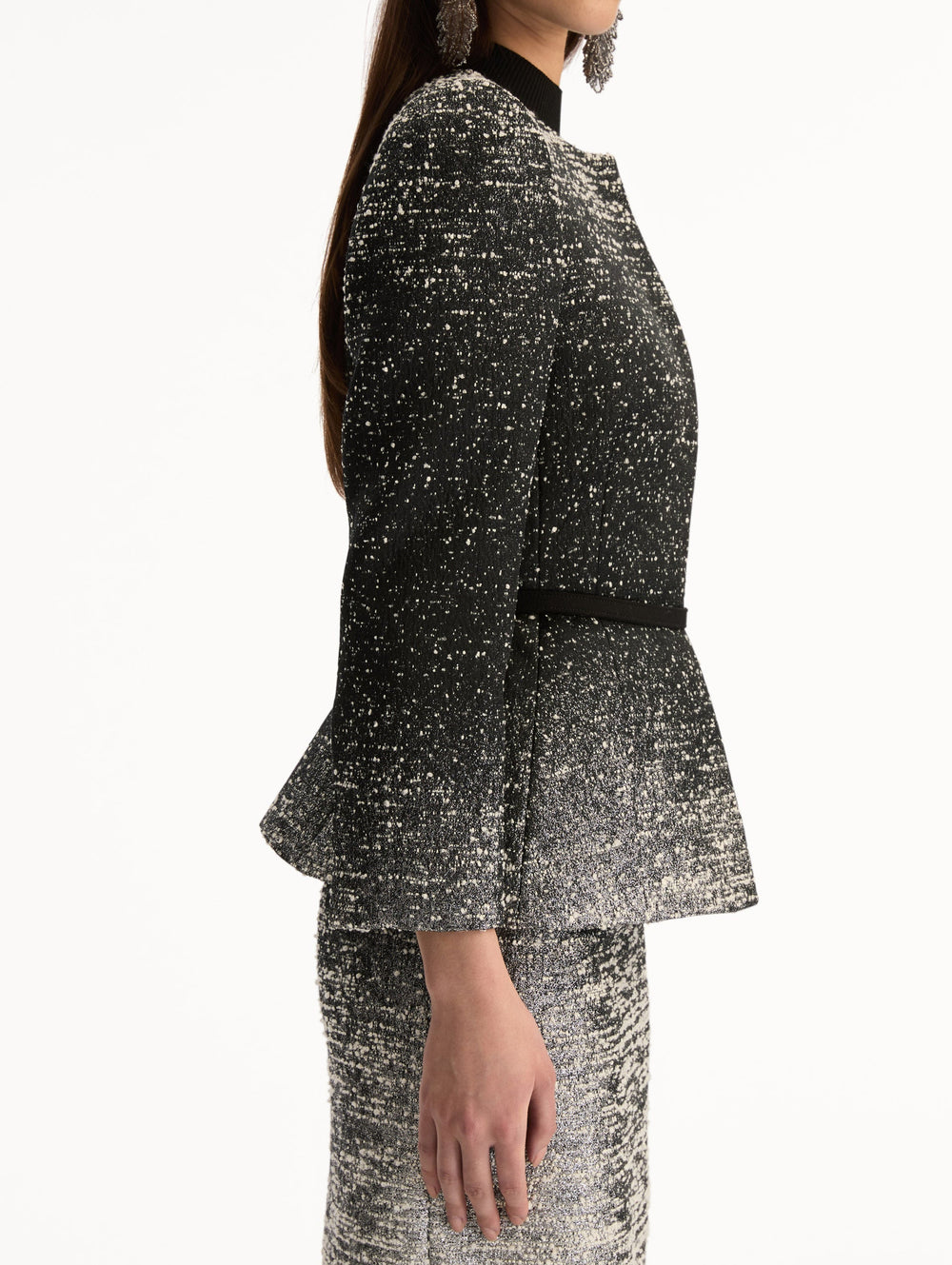 Oscar de la Renta Ombré Lurex Bouclé Jacquard Jacket