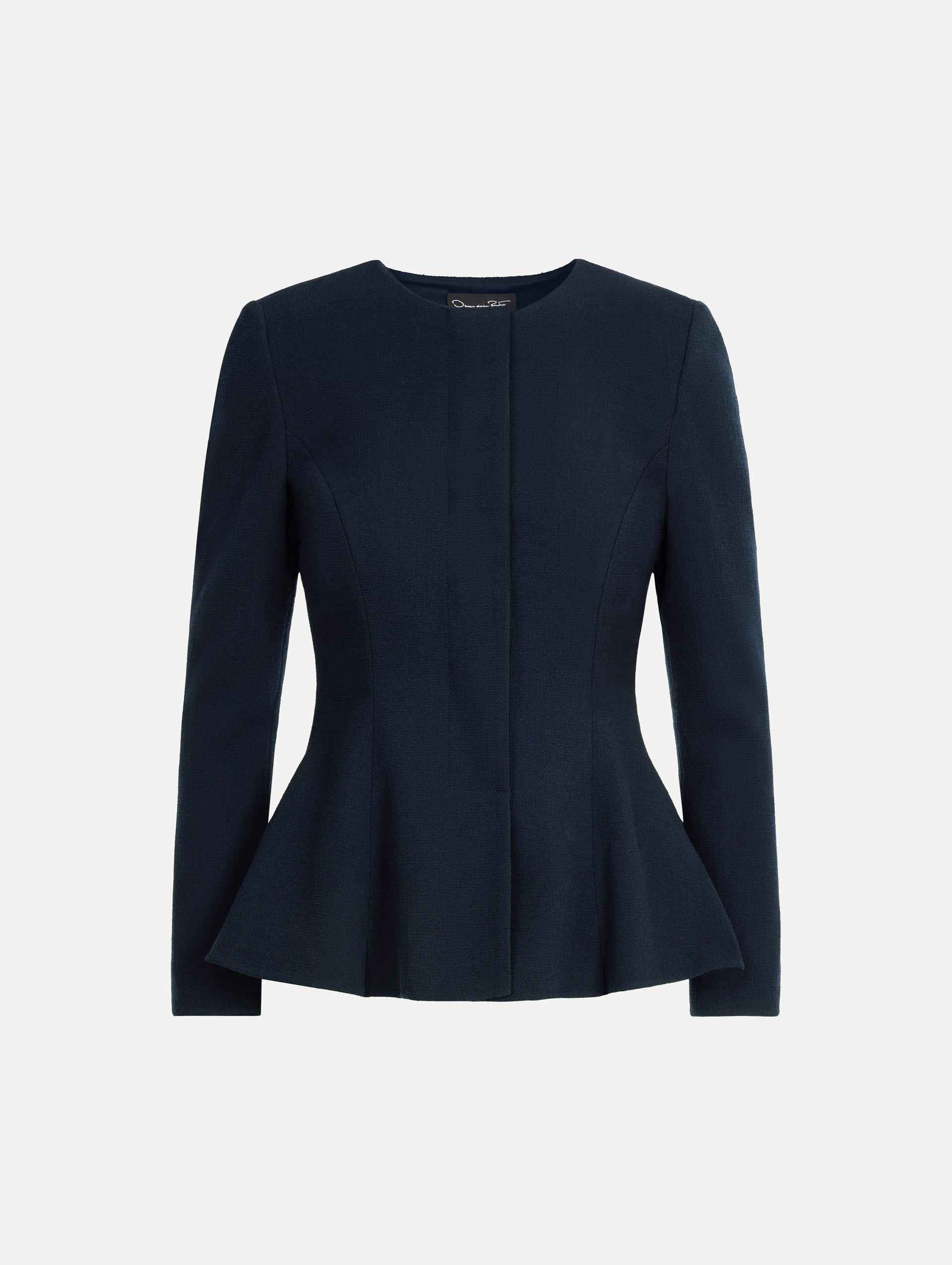 Oscar de la Renta Peplum Wool-Blend Jacket