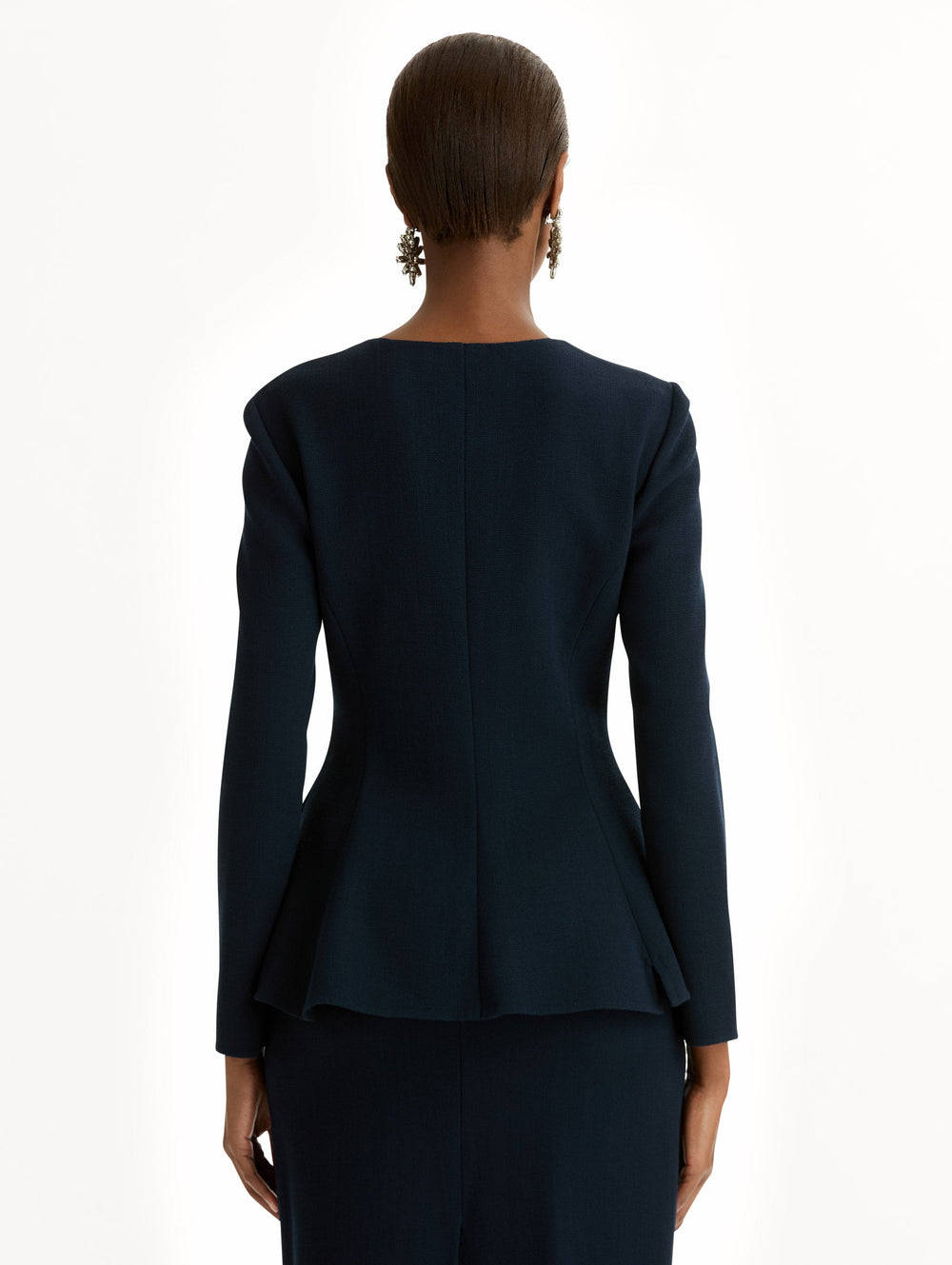 Oscar de la Renta Peplum Wool-Blend Jacket