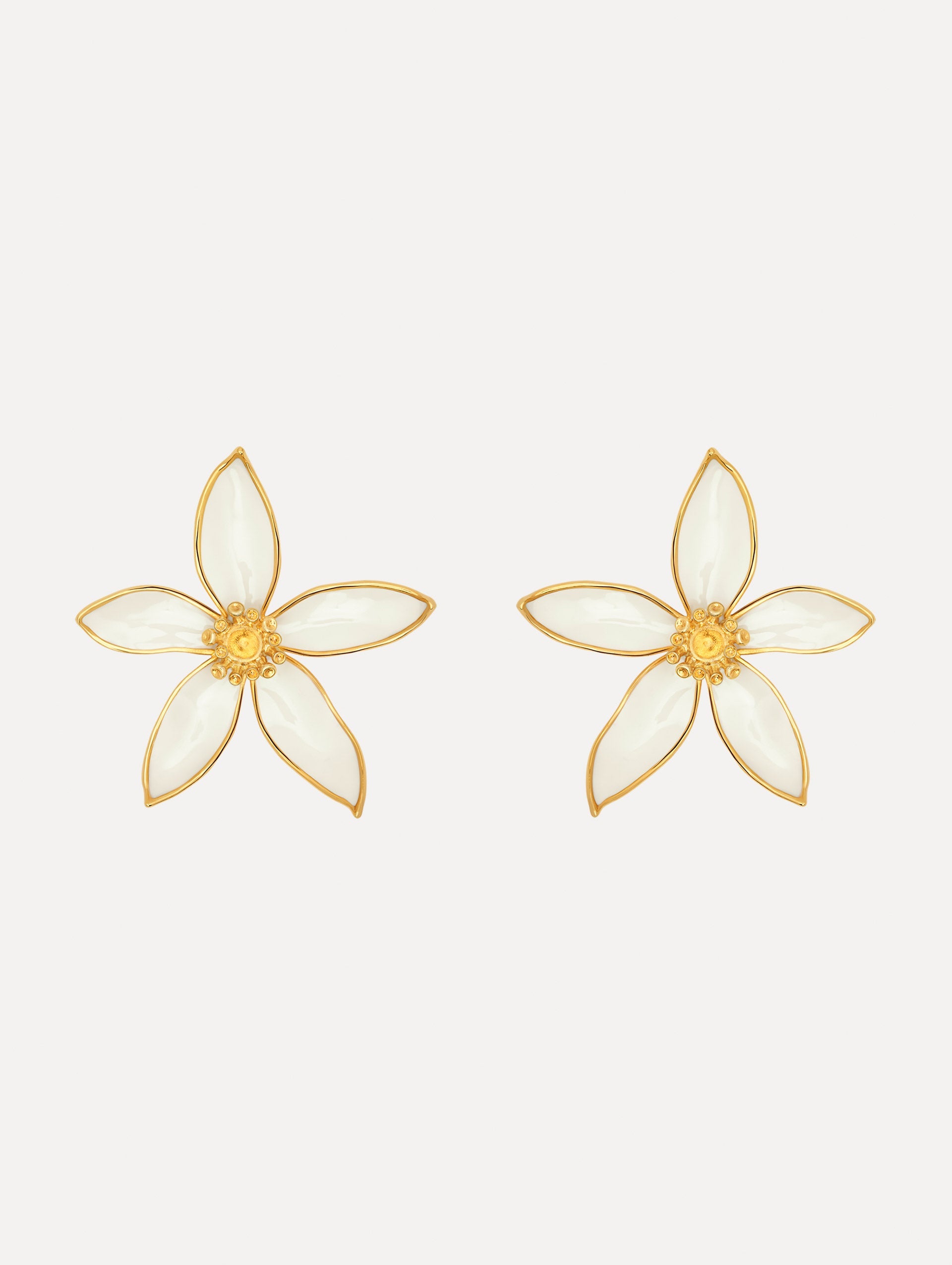 Oscar de la Renta Orange Blossom Clip-On Earrings