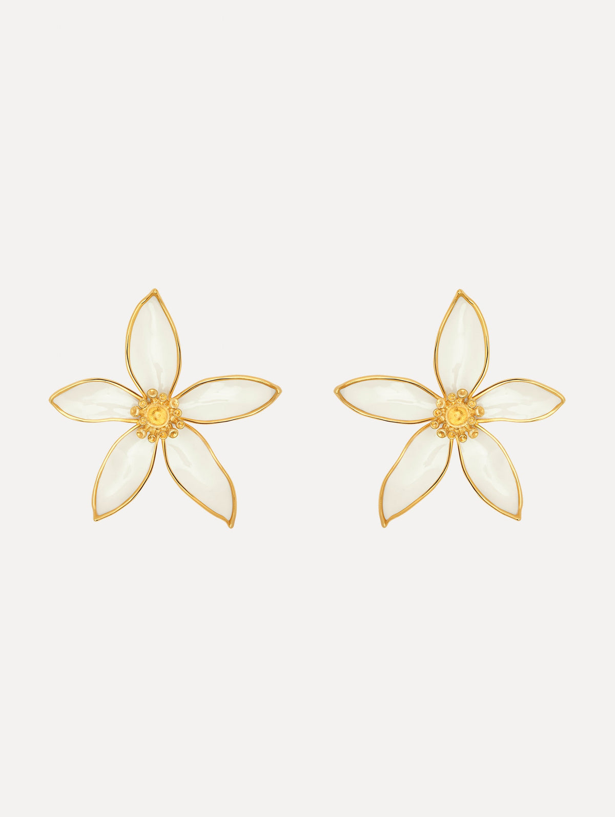 Oscar de la Renta Orange Blossom Clip-On Earrings