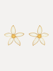 Oscar de la Renta Orange Blossom Clip-On Earrings