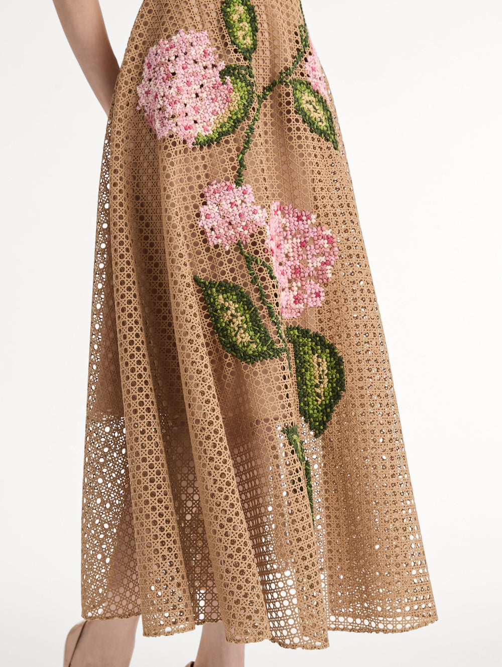 Oscar de la Renta Porcelain Flower Lattice Dress