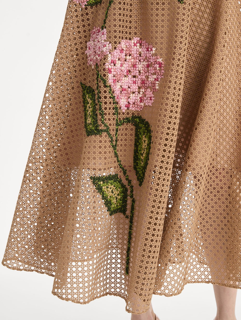 Oscar de la Renta Porcelain Flower Lattice Dress