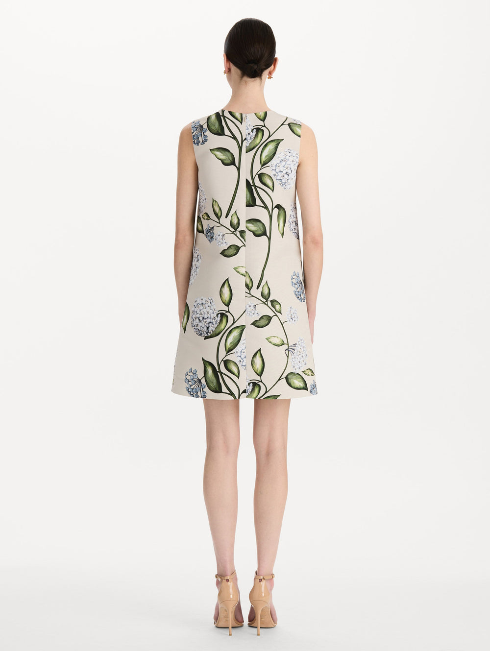 Oscar de la Renta Porcelain Flower Faille Shift Dress