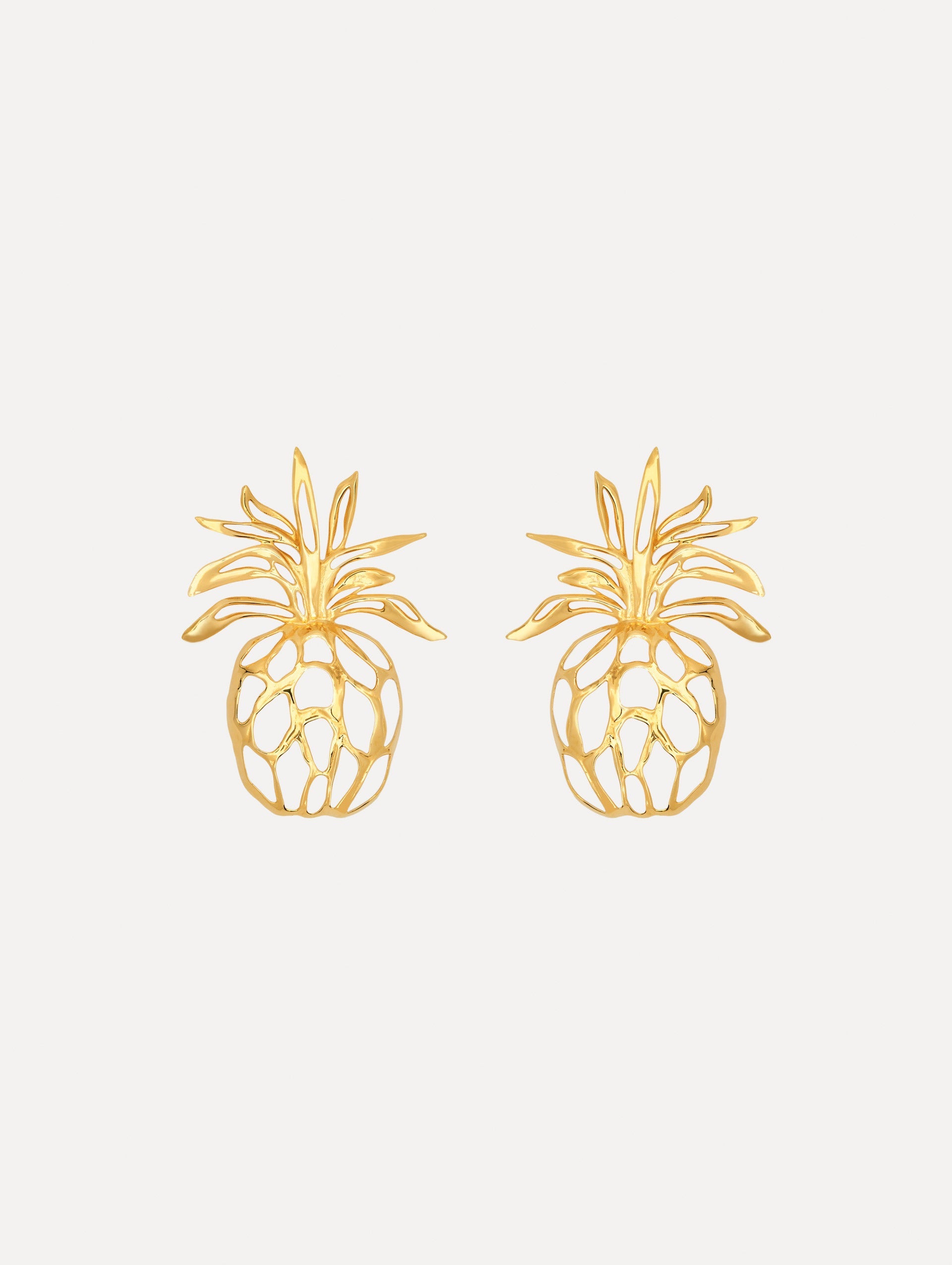 Oscar de la Renta Openwork Pineapple Clip-On Earrings