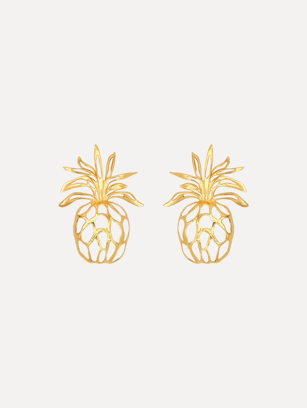 Oscar de la Renta Openwork Pineapple Clip-On Earrings