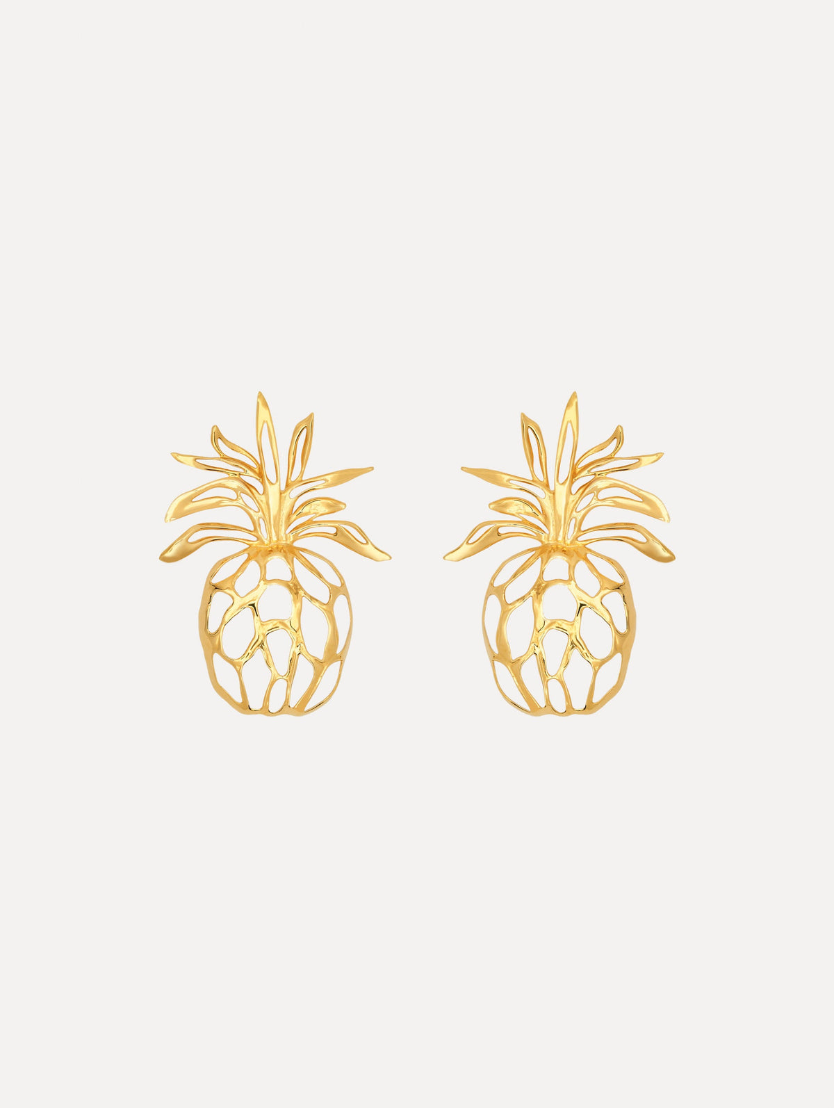 Oscar de la Renta Openwork Pineapple Clip-On Earrings