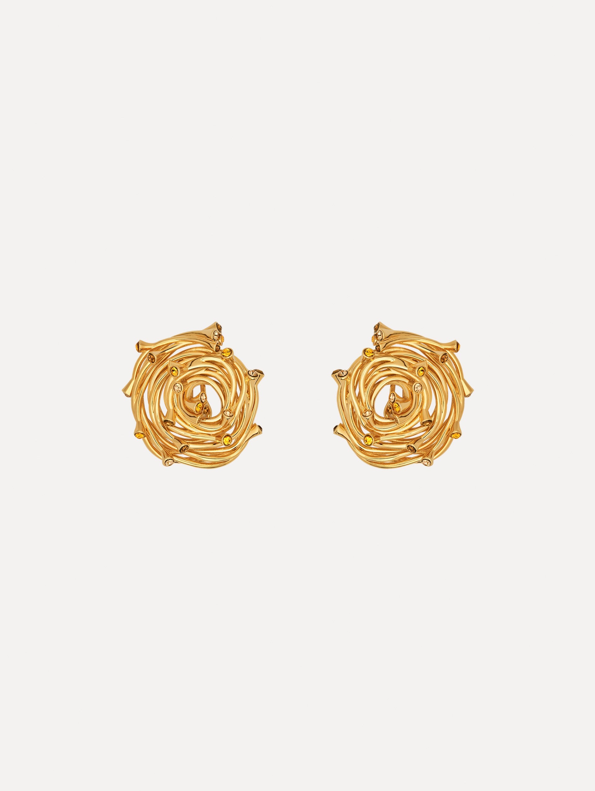 Oscar de la Renta Rhinestone Nest Earrings