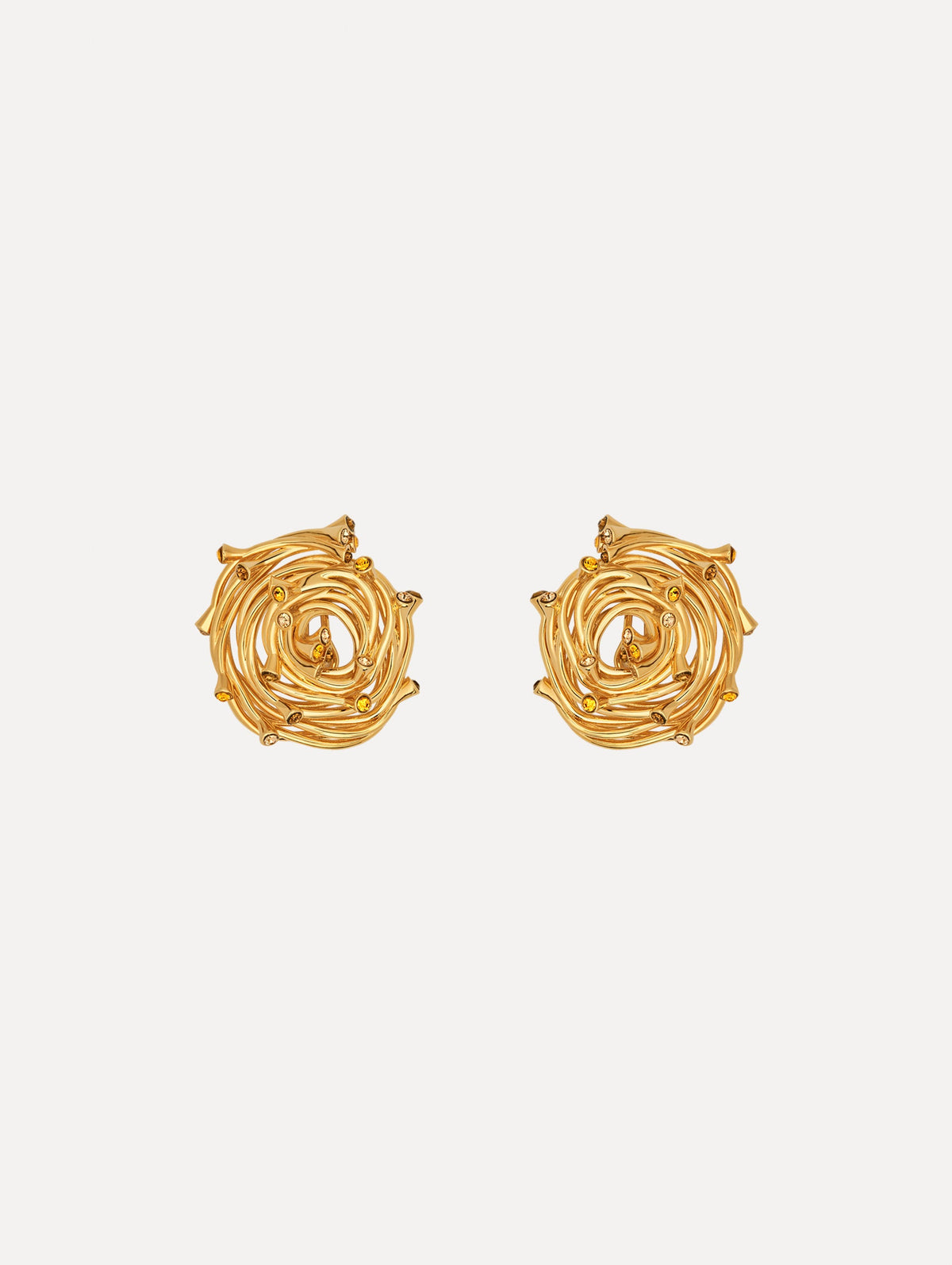 Oscar de la Renta Rhinestone Nest Earrings