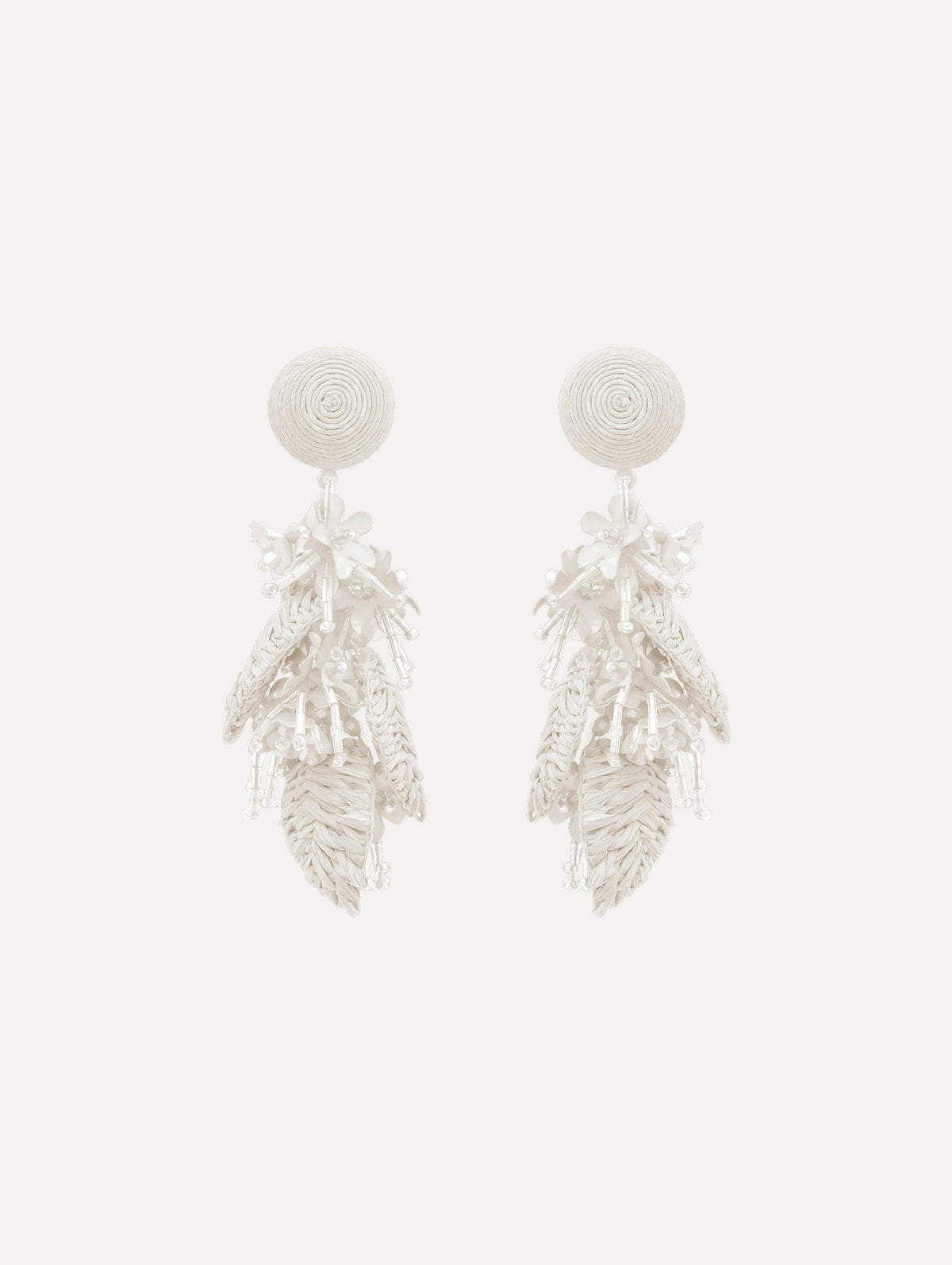 Oscar de la Renta Raffia Tassel Bouquet Clip-On Earrings