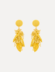 Oscar de la Renta Raffia Tassel Bouquet Clip-On Earrings