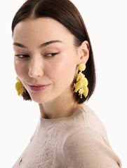 Oscar de la Renta Raffia Tassel Bouquet Clip-On Earrings